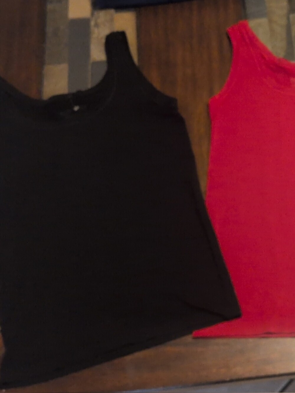 White House Black Market Black & Red Tank Top Duo